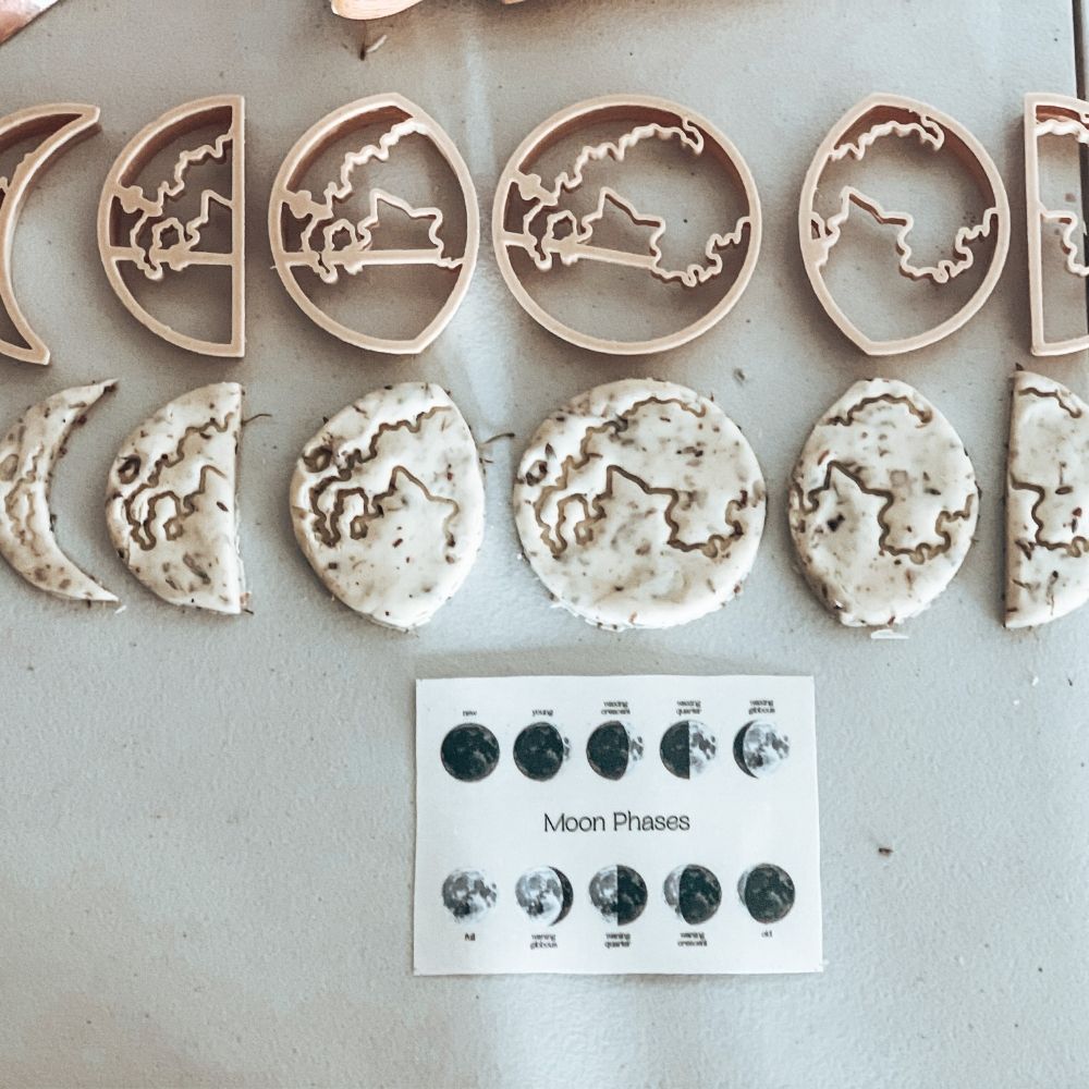 Kids Eco Dough Cutters-Moon Phases