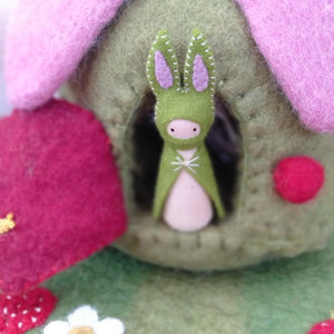 Strawberry Fairy House and Fairy Peg Doll