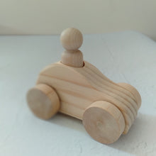 Load image into Gallery viewer, Wooden Car with Peg Doll