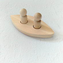 Load image into Gallery viewer, Wooden Canoe with Peg Dolls