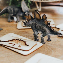 Load image into Gallery viewer, stegosaurus-toy-and-matching-wooden-dinosaur-game