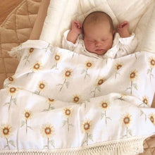 Load image into Gallery viewer, baby asleep under sunflower wrap